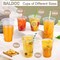 50 Set Clear Plastic Cups with Lids, Disposable Iced Coffee Cups, Disposable Cups with Lids for Party, Cold Drinks, Iced Coffee, Milkshakes, Smoothie Cups